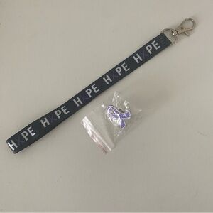 DV Purple Awareness Ribbon Lanyard and Pin
